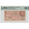 Image 1 : Netherlands Indies 5 Gulden 1946 Pick 88 PMG Gem Uncirculated 66 EPQ