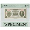 Image 1 : Netherlands Indies 50 Gulden 1943 Specimen ABNC Pick 116s PMG Superb Gem UNC 67 EPQ