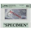 Image 1 : Netherlands Indies 50 Gulden 1946 Specimen Pick 93s PMG Gem Uncirculated 65 EPQ