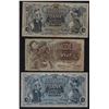 Image 1 : Netherlands Indies 3x 10 5 Gulden Javanese Dancers JEZ 1933 - 1938 Pick 78 - 79