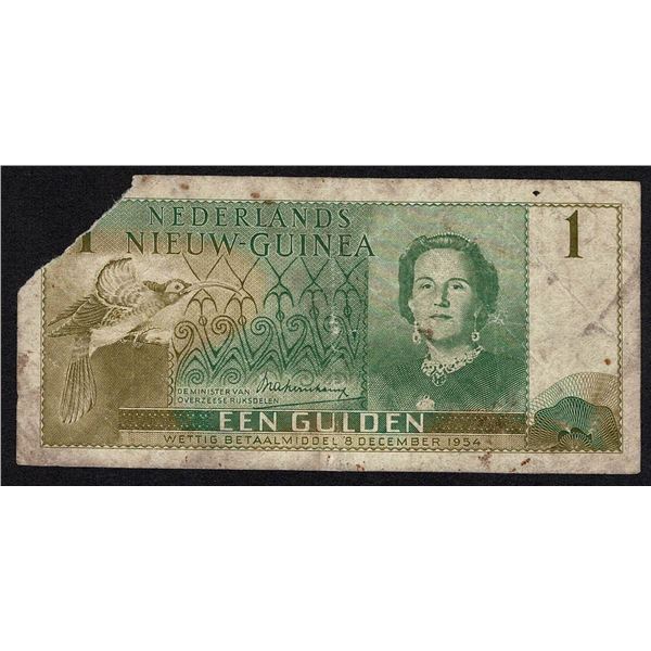 Netherlands New Guinea 1 Gulden 1954 Queen Juliana Pick 11
