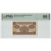 Image 1 : Indonesia 25 Sen 1947 Pick 32 PMG Gem Uncirculated 66 EPQ