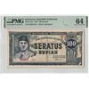 Image 1 : Indonesia 100 Rupiah 1947 Pick 24a PMG Choice Uncirculated 64