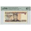 Image 1 : Indonesia 5000 Rupiah 1986 Pick 125a PMG Superb Gem UNC 67 EPQ