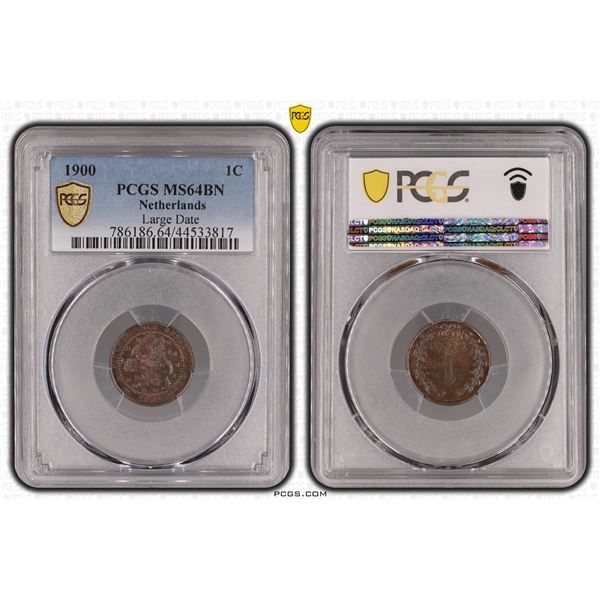 Netherlands 1 Cent 1900 Large Date PCGS MS64BN