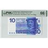 Image 1 : Netherlands 10 Gulden 1968 Wigvormige Snijtekens Frans Hals Pick 91b PMG Gem Uncirculated 66 EPQ