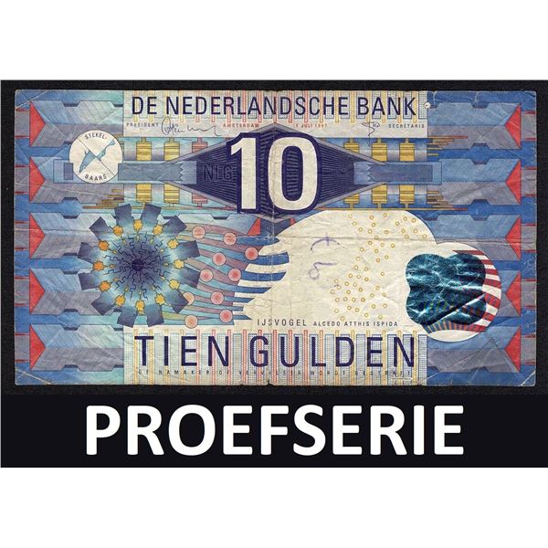 Netherlands 10 Gulden 1997 WDAR Proefserie IJsvogel Pick 99