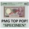 Image 1 : Netherlands 20 Gulden 1955 Specimen Boerhaave Pick 86s PMG Gem UNC 66 EPQ TOP POP