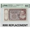 Image 1 : Netherlands 25 Gulden 1944 RRR Replacement Princess Pick 60 PMG Choice UNC 64 EPQ