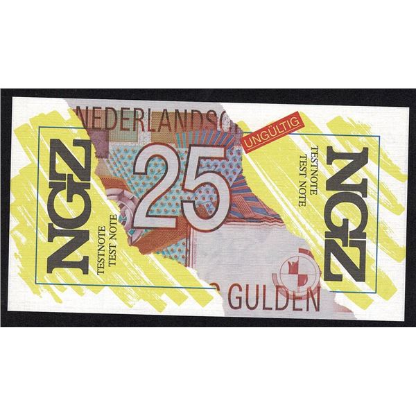 Netherlands 25 Gulden 1989 UNC Roodborstje Robin Test Note NGZ Testnote