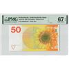 Image 1 : Netherlands 50 Gulden 1982 Sunflower Pick 96 PMG Superb Gem Uncirculated 67 EPQ