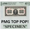 Image 1 : Netherlands 100 Gulden 1943 Specimen State Note ABNC Pick 69s PMG Superb Gem UNC 67 EPQ TOP POP