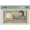 Image 1 : Netherlands 100 Gulden 1953 Erasmus Pick 88 PMG Choice About UNC 58 EPQ