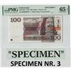 Image 1 : Netherlands 100 Gulden 1970 Specimen Nr. 3 Michiel de Ruyter Pick 93s PMG Gem UNC 65 EPQ