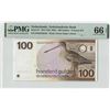 Image 1 : Netherlands 100 Gulden 1977 Snipe Bird Pick 97 PMG Gem UNC 66 EPQ