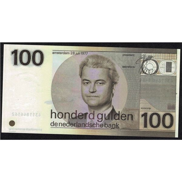 Netherlands 100 Gulden 1977 Snip PVV Geert Wilders Promotional Election Note