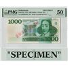 Image 1 : Netherlands 1000 Gulden 1972 Specimen Spinoza Pick 94s PMG About Uncirculated 50