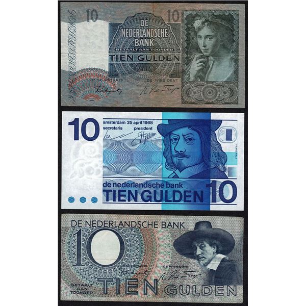 Netherlands 3x 10 Gulden 1942 - 1968