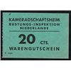 Image 1 : Netherlands Comradeship Armor Inspection 20 Cent Voucher Unlisted / Kameradschaftsheim Rüstungs-Insp