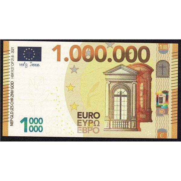 Netherlands 1.000.000 Million Euro UNC Follow Jesus Religious banknote
