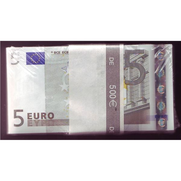 European Union 100x 5 Euro 2002 Germany Trichet Original Sealed Bank Bundle Pick 8x