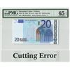 Image 1 : European Union 20 Euro 2002 Cutting Error Greece N001G2 Duisenberg Pick 3y PMG Gem UNC 65 EPQ