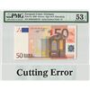 Image 1 : European Union 50 Euro 2002 Cutting Error Germany R015D5 Duisenberg Pick 4x PMG About UNC 53 EPQ