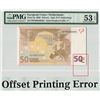 Image 1 : European Union 50 Euro 2002 Offset Printing Error Netherlands H016A1 Duisenberg Pick 4p PMG About UN