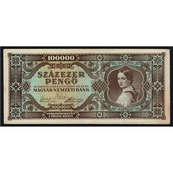 Hungary 100000 Pengo 1945 Pick 121