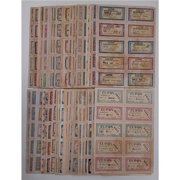 Spain Huge Collection - Lot with +90 sheets / +900 Cupons - Mostly 1936 - 1939 - Spanish Civil War C