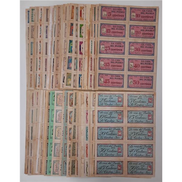 Spain Huge Collection - Lot with +110 sheets / +1100 Cupons - Mostly 1936 - 1939 - Spanish Civil War