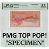 Image 1 : Suriname 2½ Gulden 1961 Specimen Pick 117as PMG About Uncirculated 55 TOP POP
