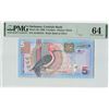 Image 1 : Suriname 5 Gulden 2000 TDLR Pick 146 PMG Choice UNC 64