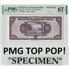 Image 1 : Suriname 100 Gulden 1941 - 1948 Specimen Pick 91s PMG Superb Gem UNC 67 EPQ TOP POP