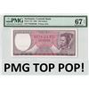 Image 1 : Suriname 100 Gulden 1963 JEZ Pick 123 PMG Superb Gem UNC 67 EPQ TOP POP