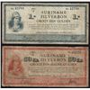 Image 1 : Suriname 2x 1 ½ Gulden 1940 - 1942 ABNC Pick 104 - 105