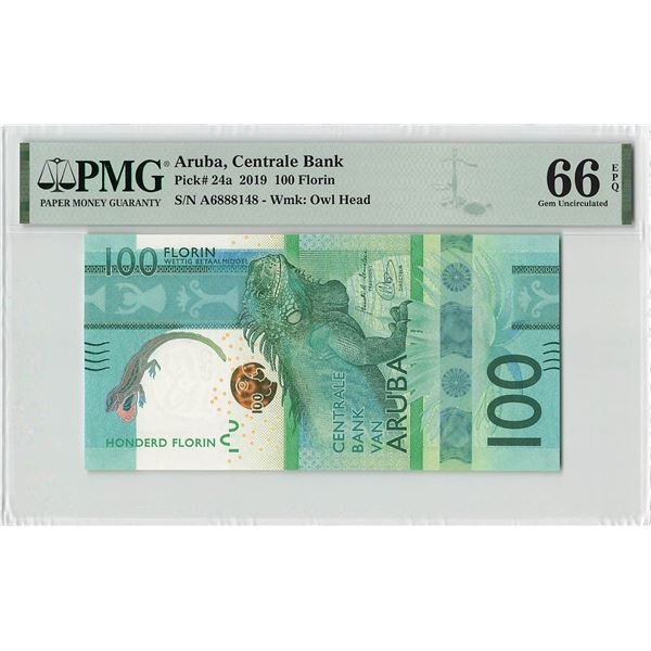 Aruba 100 Florin 2019 Pick 24a PMG Gem Uncirculated 66 EPQ
