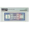 Image 2 : Netherlands Antilles 5 Gulden 1980 First Year and Low 7218 Serial! Pick 15a PMG Gem Uncirculated 66