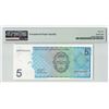 Image 2 : Netherlands Antilles 5 Gulden 1986 Pick 22a PMG Gem Uncirculated 66 EPQ