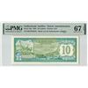 Image 1 : Netherlands Antilles 10 Gulden 1984 Pick 16b PMG Superb Gem UNC 67 EPQ