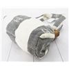 Image 3 : Chanel Grey Ivory Stripes Canvas Wooden Clam Shell Shoulder Bag