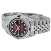 Image 8 : Rolex Mens Stainless Steel Diamond Lugs Red Vignette & Ruby Datejust Wristwatch