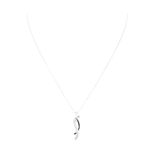 0.13 ctw Diamond Double Journey Pendant with Chain - 14KT White Gold