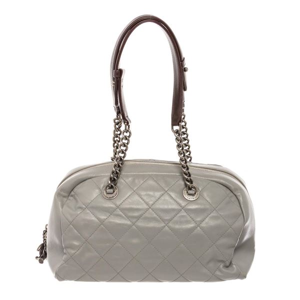 Chanel Grey Lambskin Country Chic Bowler Bag