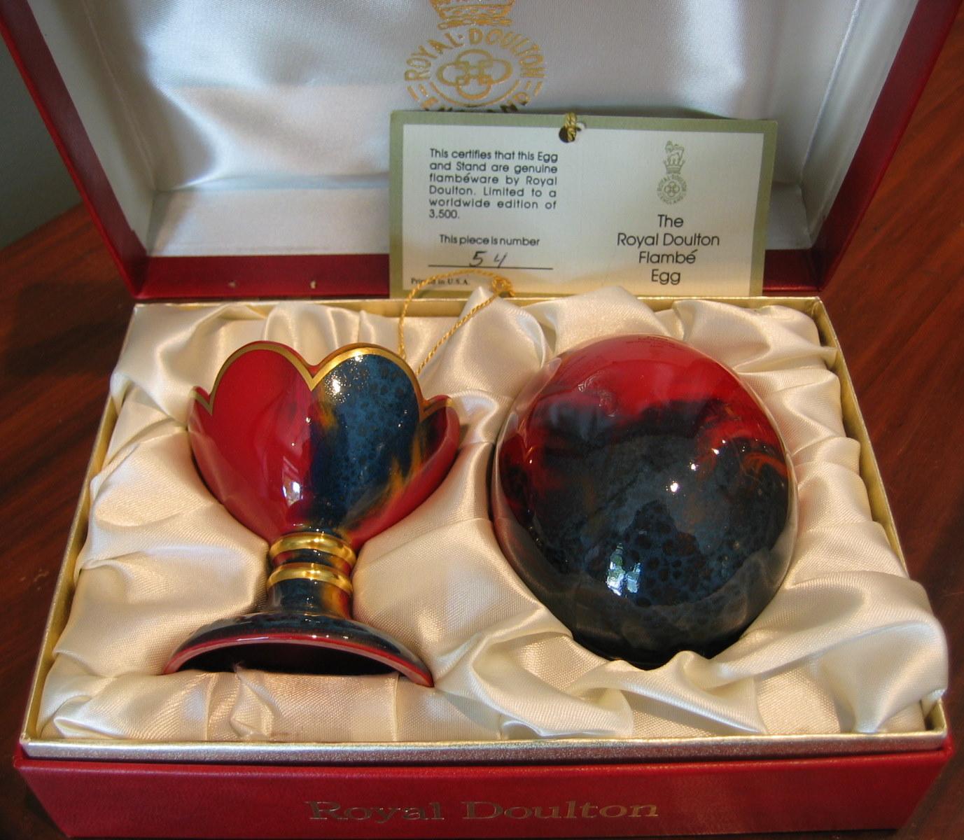 Royal Doulton Cased Flambé Egg