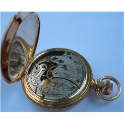 14 carat gold engraved American Waltham pocket watch #5356389, 1891