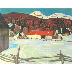 A.Y. Jackson Red Roof Barn in Winter