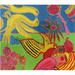 Corneille Untitled - Amorous Birds