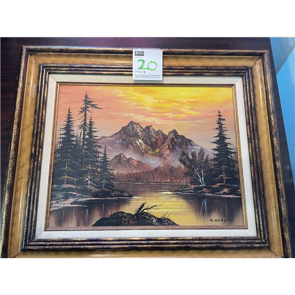 Framed Oil Painting by R Berger