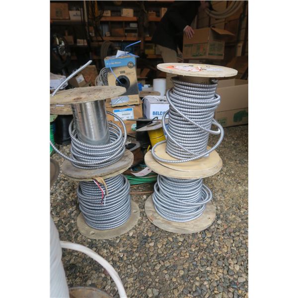 4 Rolls of Metal Sheath Wire - Approximately 350ft Total, See Description